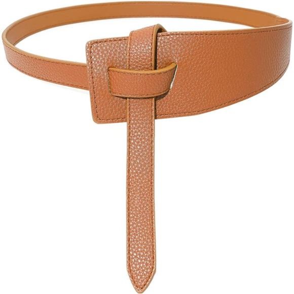 Wovanoo Leather Waist Belts Tie a Knot Belt Vintage Faux Leather Wide Wrap Belt main image 4